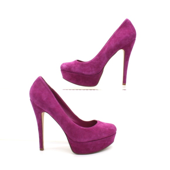 Aldo Purple Violet Round Toe Platform Pumps 9 - Picture 2 of 8